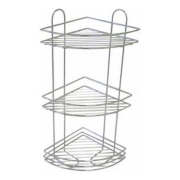 Three-tier shower wall shelf 31x58 cm shiny chrome