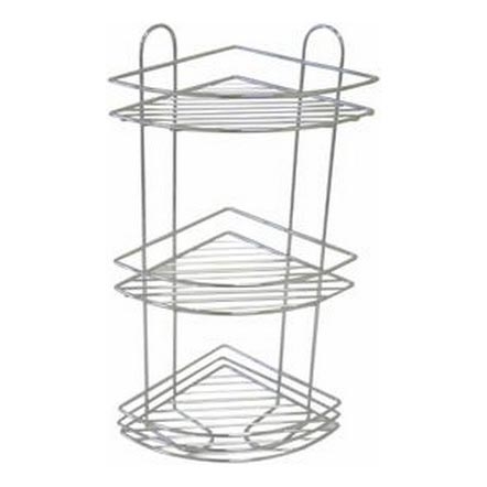 Three-tier shower wall shelf 31x58 cm shiny chrome