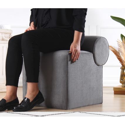 TIKI Ottoman 47 x 45 cm Grey