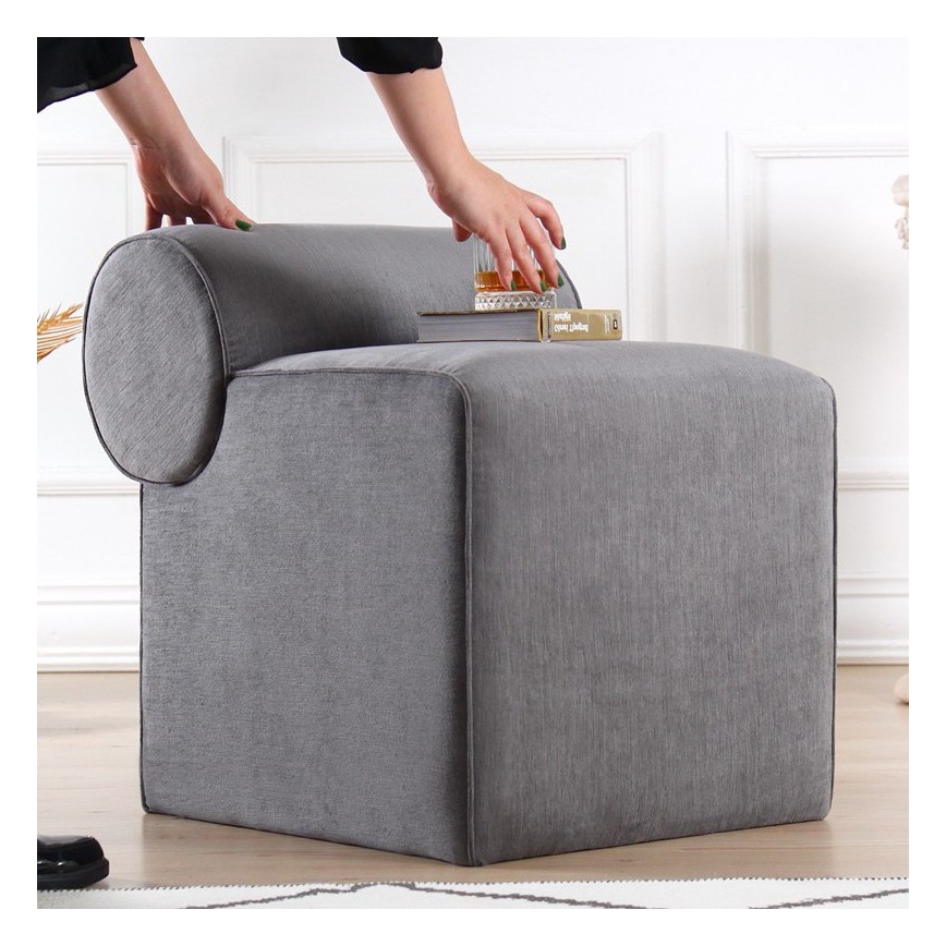 TIKI Ottoman 47 x 45 cm Grey