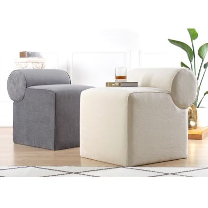 TIKI Ottoman 47 x 45 cm Grey