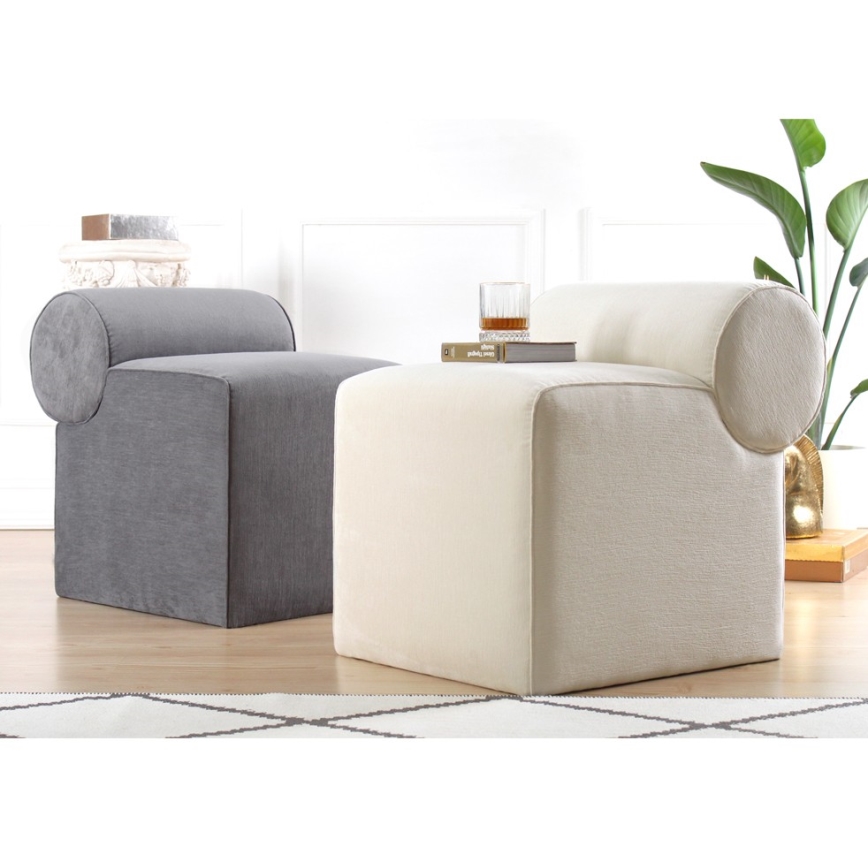 TIKI Ottoman 47 x 45 cm Grey