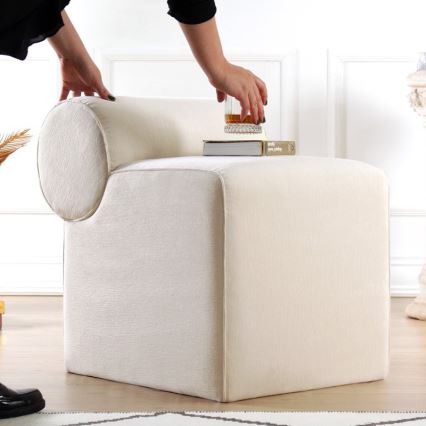 TIKI Ottoman 47x45 cm Cream