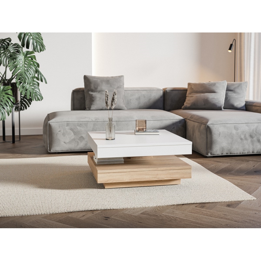 TIMO Coffee Table — White / Sonoma Oak