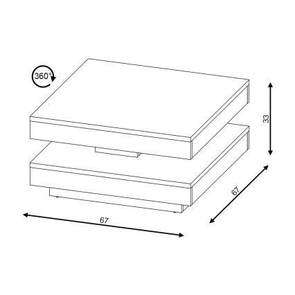 TIMO Coffee Table — White / Sonoma Oak