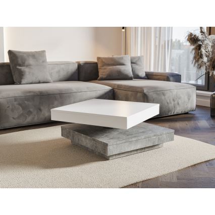 TIMO Table White/Grey Concrete
