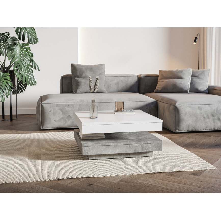 TIMO Table White/Grey Concrete