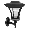 TIRANA Solar LED Wall Light — 1.2 V / 1800 mAh Battery, IP44, Black