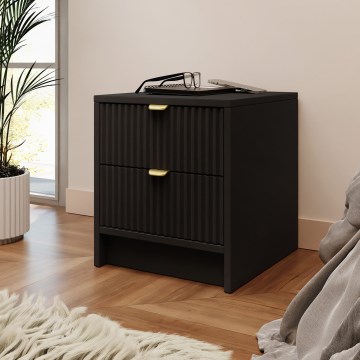 TIRENO Bedside Table 40x35 cm Black