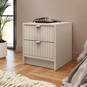 TIRENO Nightstand 40 x 35 cm, Beige