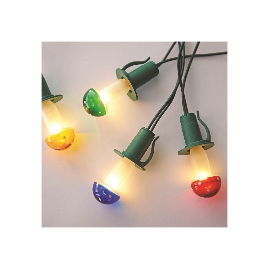 string lights TOADSTOOL 12xE10 10,7m warm white, Made in the Czech Republic