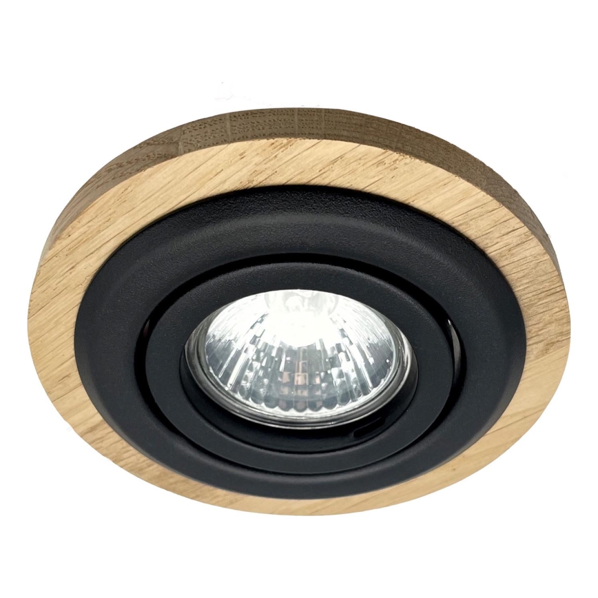 TOBBY ceiling downlight 1x GU10/20W/230V Ø 11.5 cm oak/black