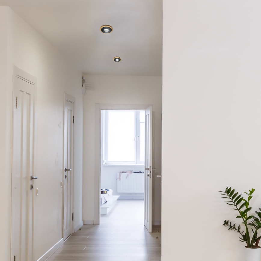 TOBBY ceiling downlight 1x GU10/20W/230V Ø 11.5 cm oak/black