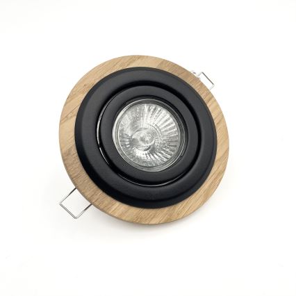 TOBBY ceiling downlight 1x GU10/20W/230V Ø 11.5 cm oak/black