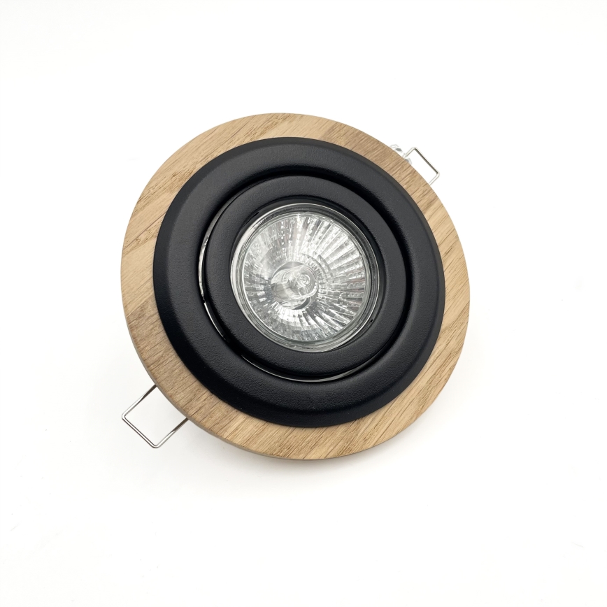 TOBBY ceiling downlight 1x GU10/20W/230V Ø 11.5 cm oak/black