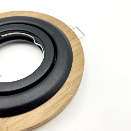 TOBBY ceiling downlight 1x GU10/20W/230V Ø 11.5 cm oak/black