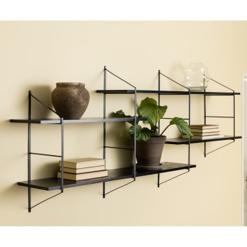 TOCO Wall Shelf 191 x 79 cm, Black