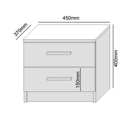 TOD Bedside Table White/Artisan Oak