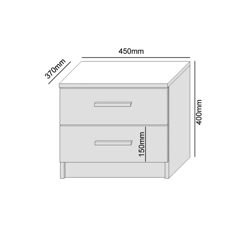 TOD Bedside Table White/Artisan Oak