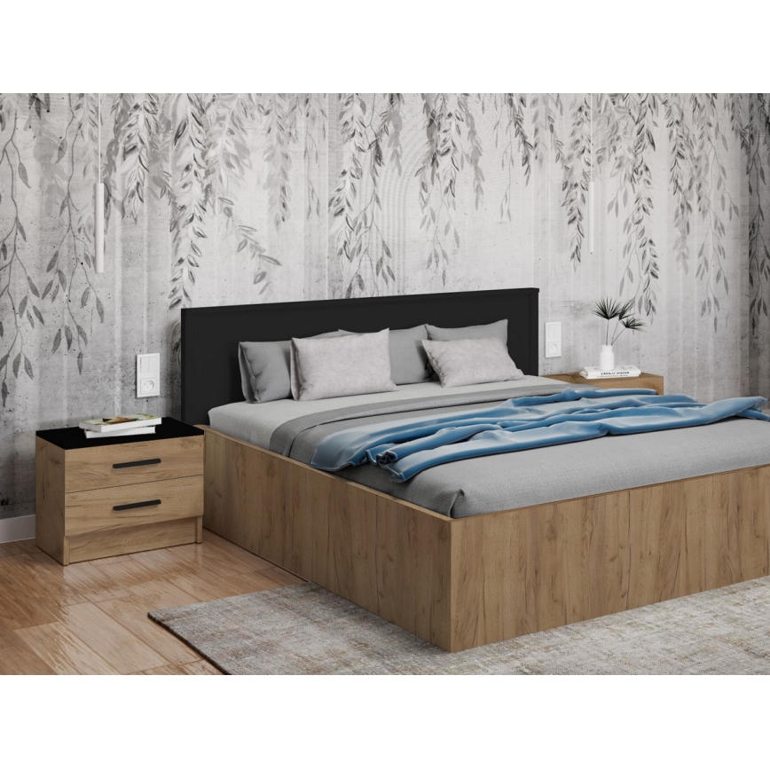 TOD Nightstand, Craft Oak/Black