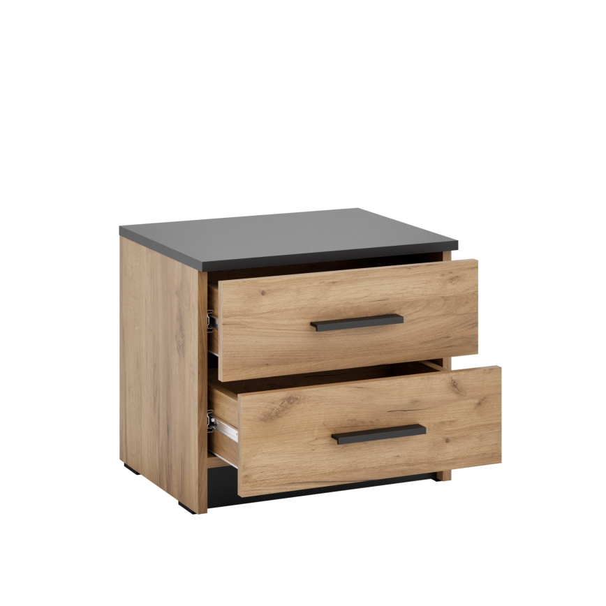TOD Nightstand, Craft Oak/Black