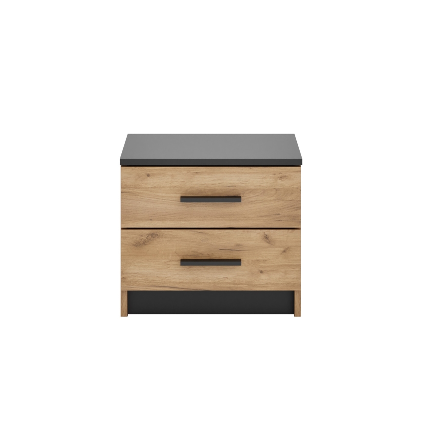 TOD Nightstand, Craft Oak/Black