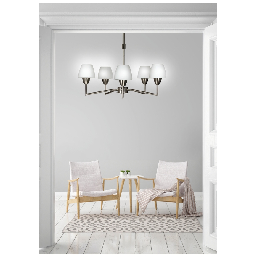 TOGO Pendant Light 5xG9/40W/230V Matte Chrome/White