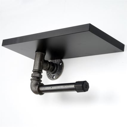 Toiler paper holder with a shelf BORU 12x30 cm black