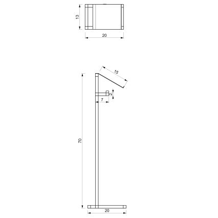 Toilet paper holder 71x20 cm black