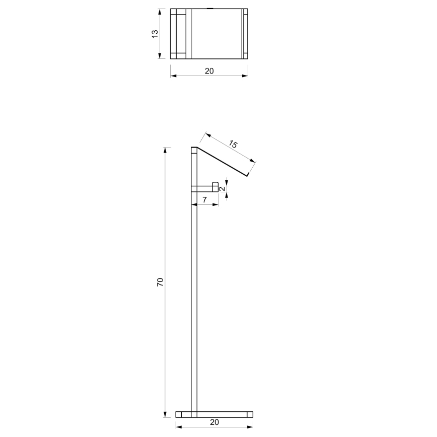 Toilet paper holder 71x20 cm black