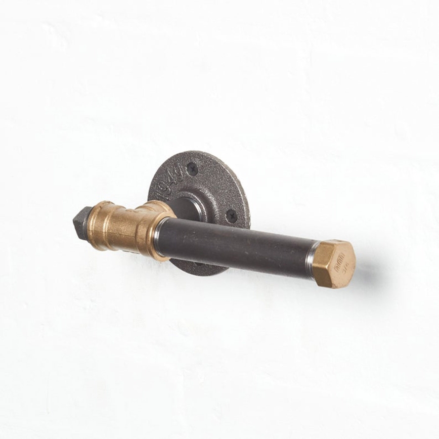 Toilet paper holder BORURAF 8x22 cm black/gold