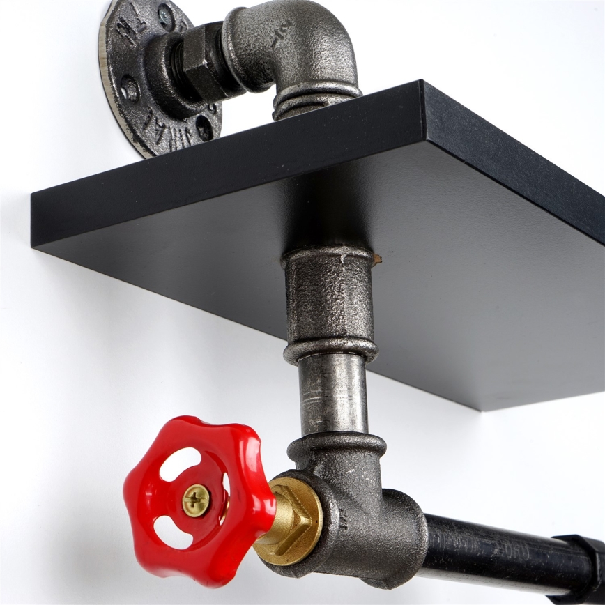 Toilet paper holder with a shelf BORU black