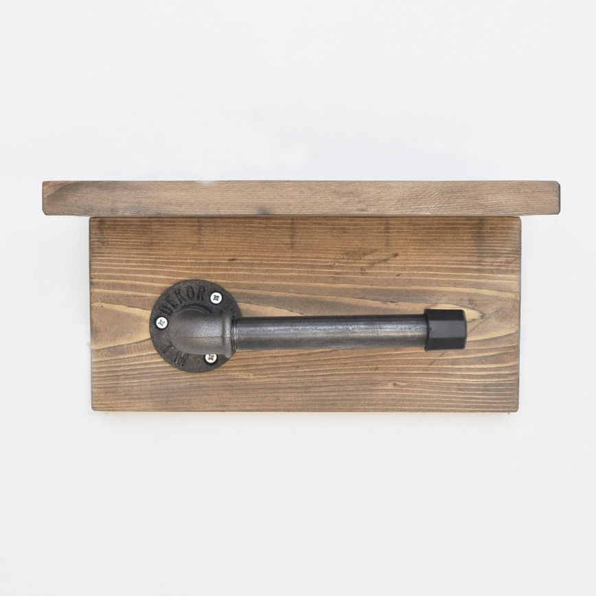 Toilet paper holder with a shelf BORURAF 14x30 spruce