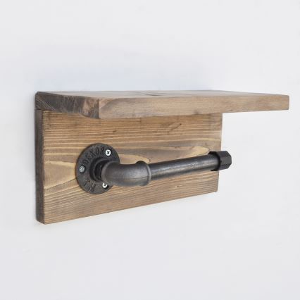 Toilet paper holder with a shelf BORURAF 14x30 spruce