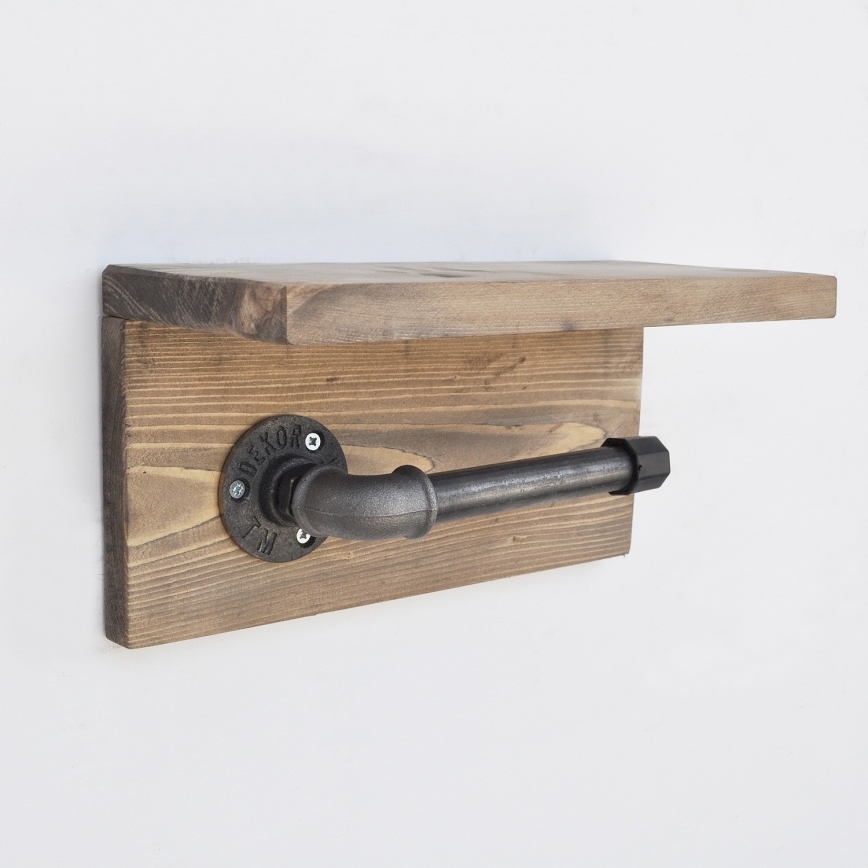 Toilet paper holder with a shelf BORURAF 14x30 spruce