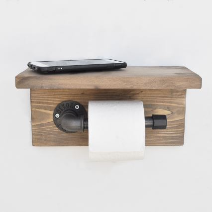 Toilet paper holder with a shelf BORURAF 14x30 spruce