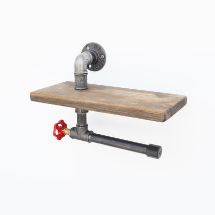 Toilet paper holder with a shelf BORURAF 22x31 cm spruce