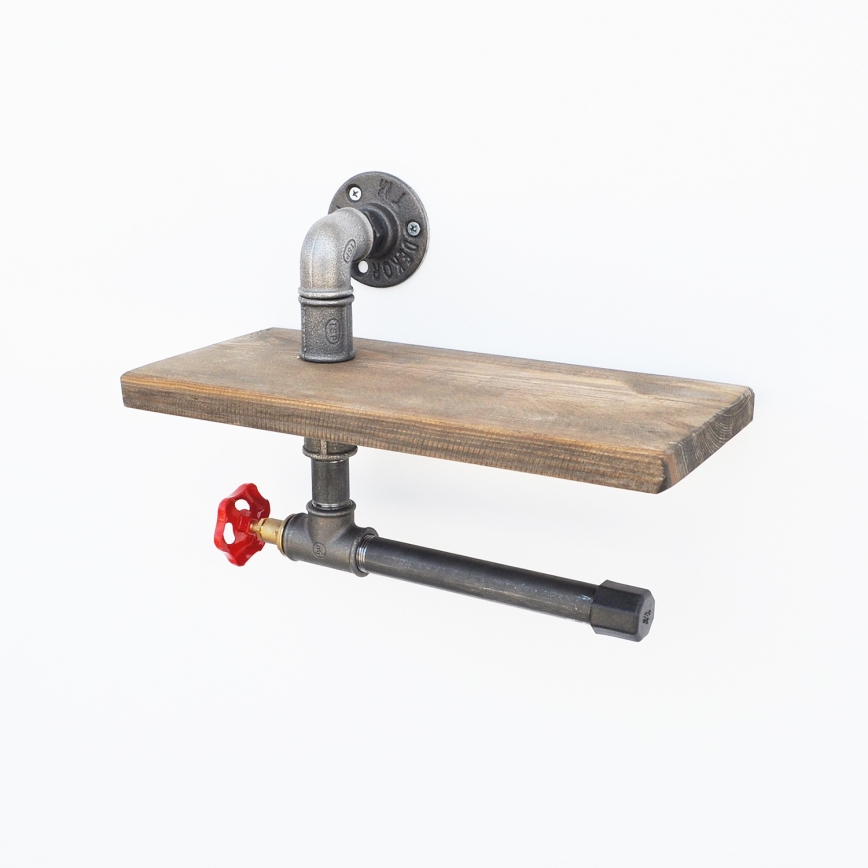 Toilet paper holder with a shelf BORURAF 22x31 cm spruce