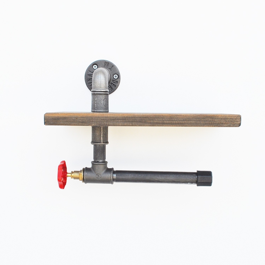 Toilet paper holder with a shelf BORURAF 22x31 cm spruce