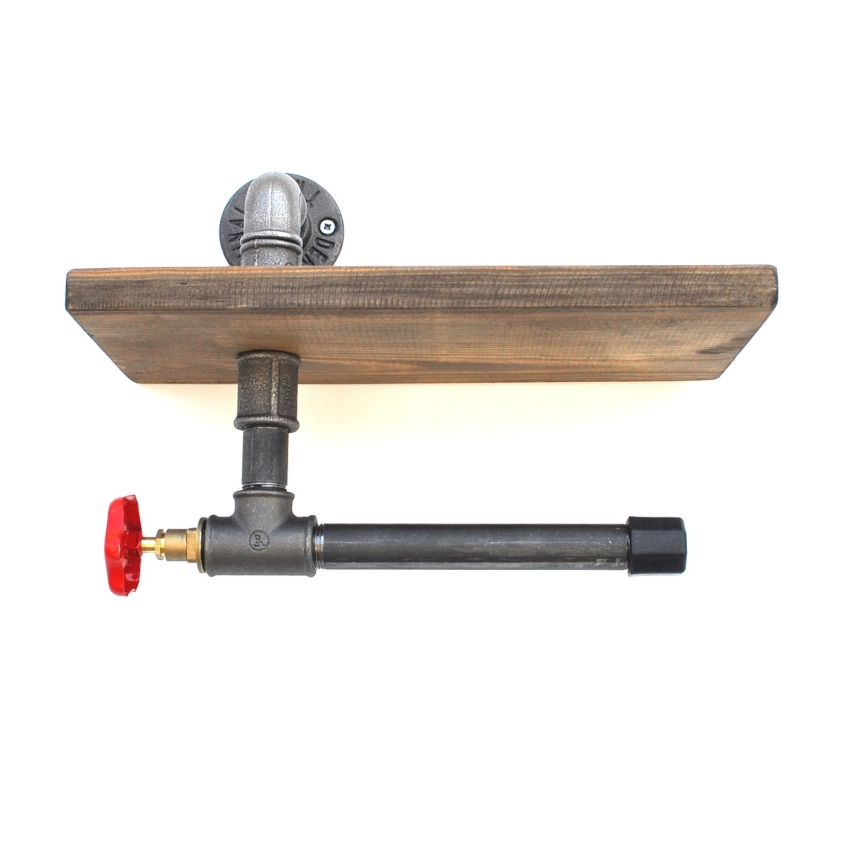Toilet paper holder with a shelf BORURAF 22x31 cm spruce