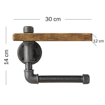 Toilet paper holder with shelf BORU 30x14 cm spruce