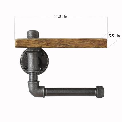 Toilet paper holder with shelf BORU 30x14 cm spruce