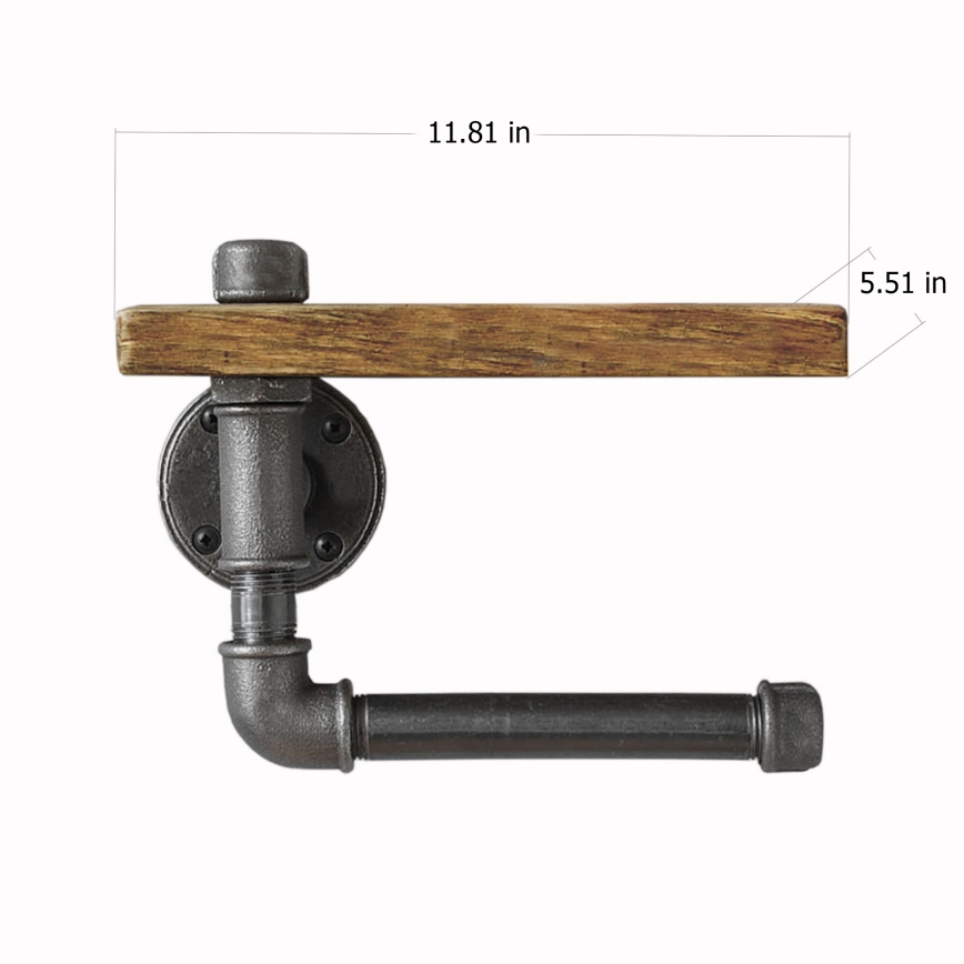 Toilet paper holder with shelf BORU 30x14 cm spruce