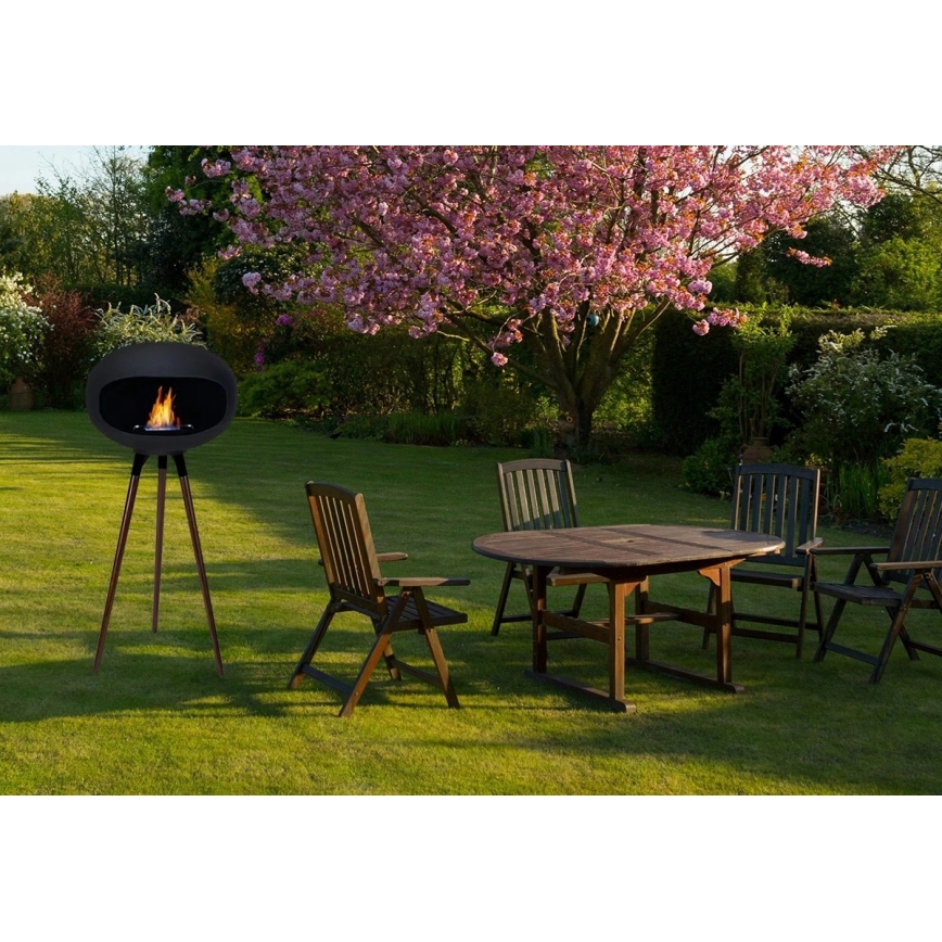 TOKIO Bioethanol Fireplace 45x100 cm, 2 kW, Black