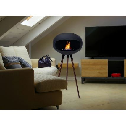 TOKIO Bioethanol Fireplace 45x100 cm, 2 kW, Black