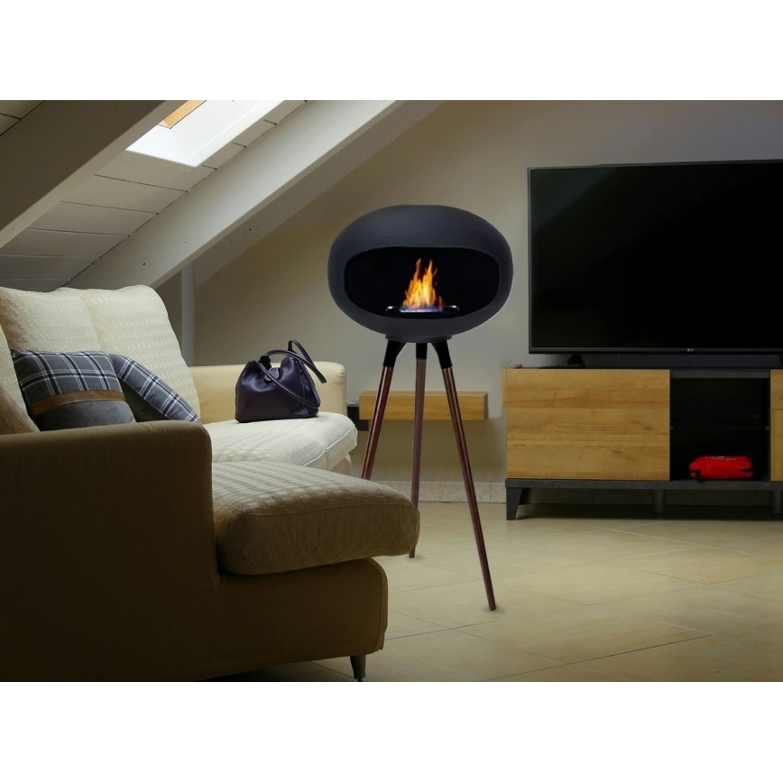 TOKIO Bioethanol Fireplace 45x100 cm, 2 kW, Black