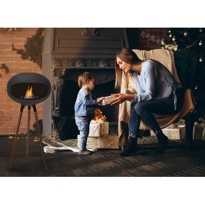 TOKIO Bioethanol Fireplace 45x100 cm, 2 kW, Black