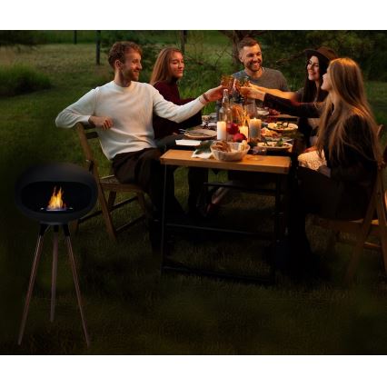 TOKIO Bioethanol Fireplace 45x100 cm, 2 kW, Black