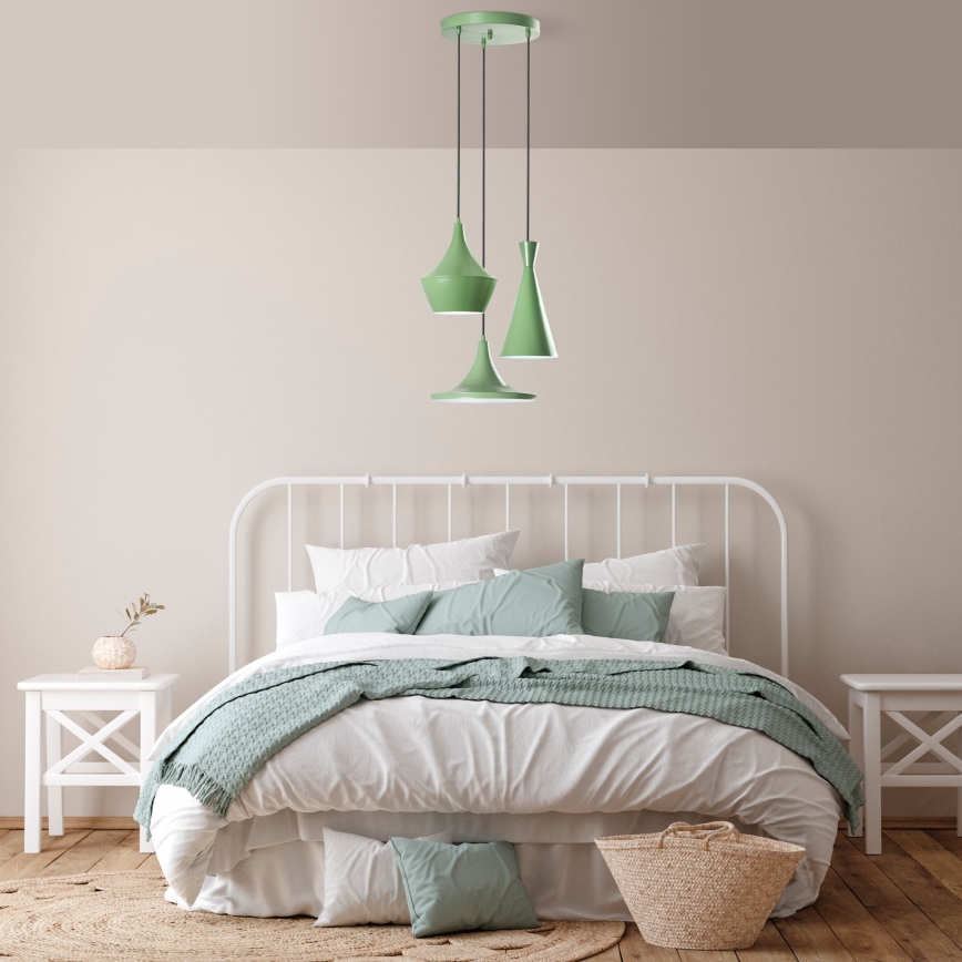 TOM Cable Pendant Light 3x E27/40W/230V, Green