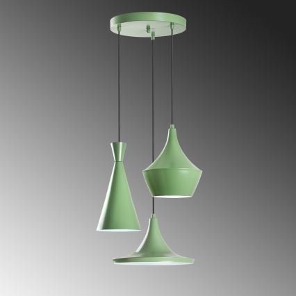 TOM Cable Pendant Light 3x E27/40W/230V, Green